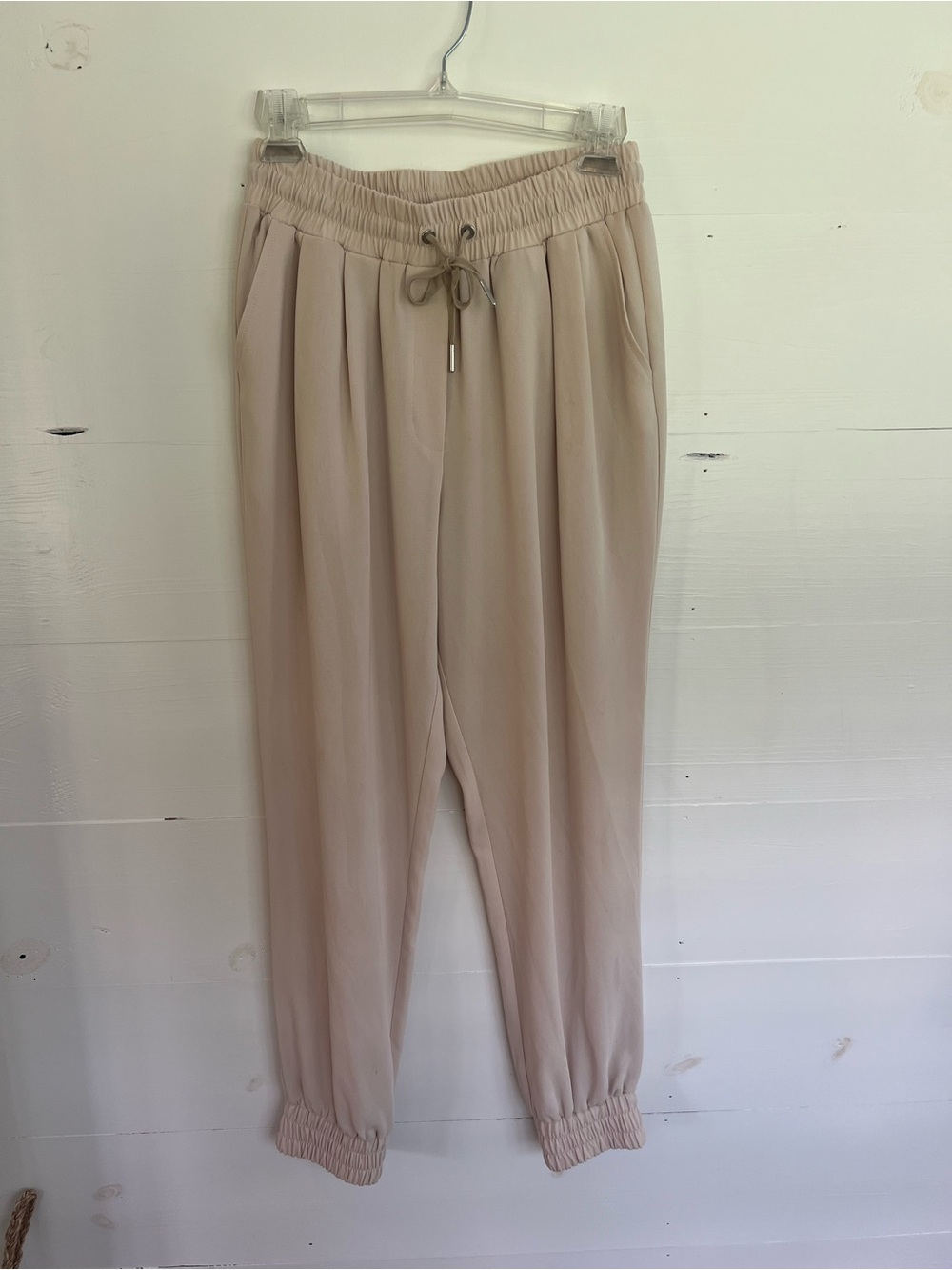 cinq a sept Taupe Pleated Drawstring Jogger Pants
